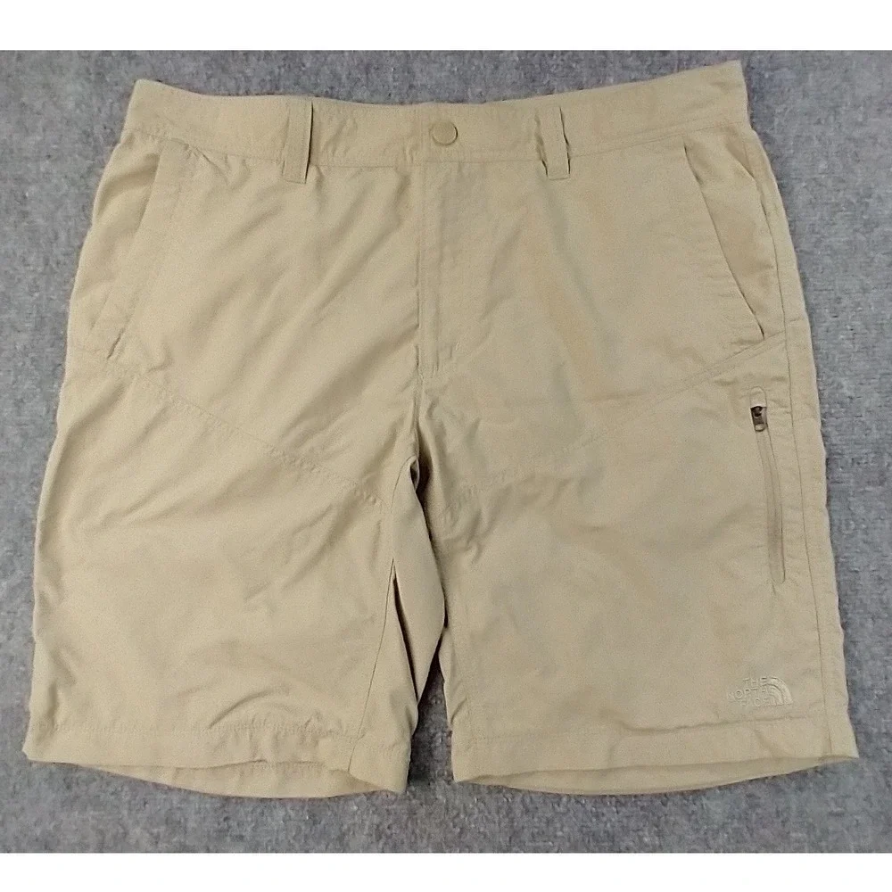 The North Face Mens Horizon Cargo Shorts Tan Khaki Nylon Hiking Outdoor Size 36